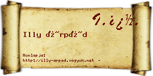 Illy Árpád névjegykártya