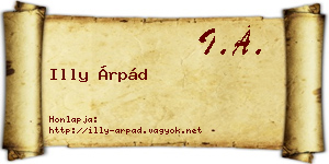 Illy Árpád névjegykártya